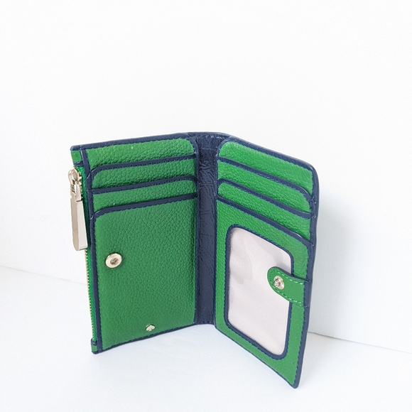 Kate Spade New York SAM MEDIUM SATCHEL and Mini Wallet Green and Pink - Picture 10 of 14